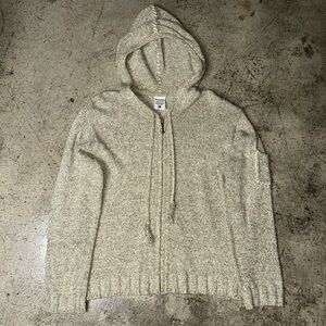 Women’s knit Columbia full zip up hoodie oatmeal color size S knit cozy gorpcore